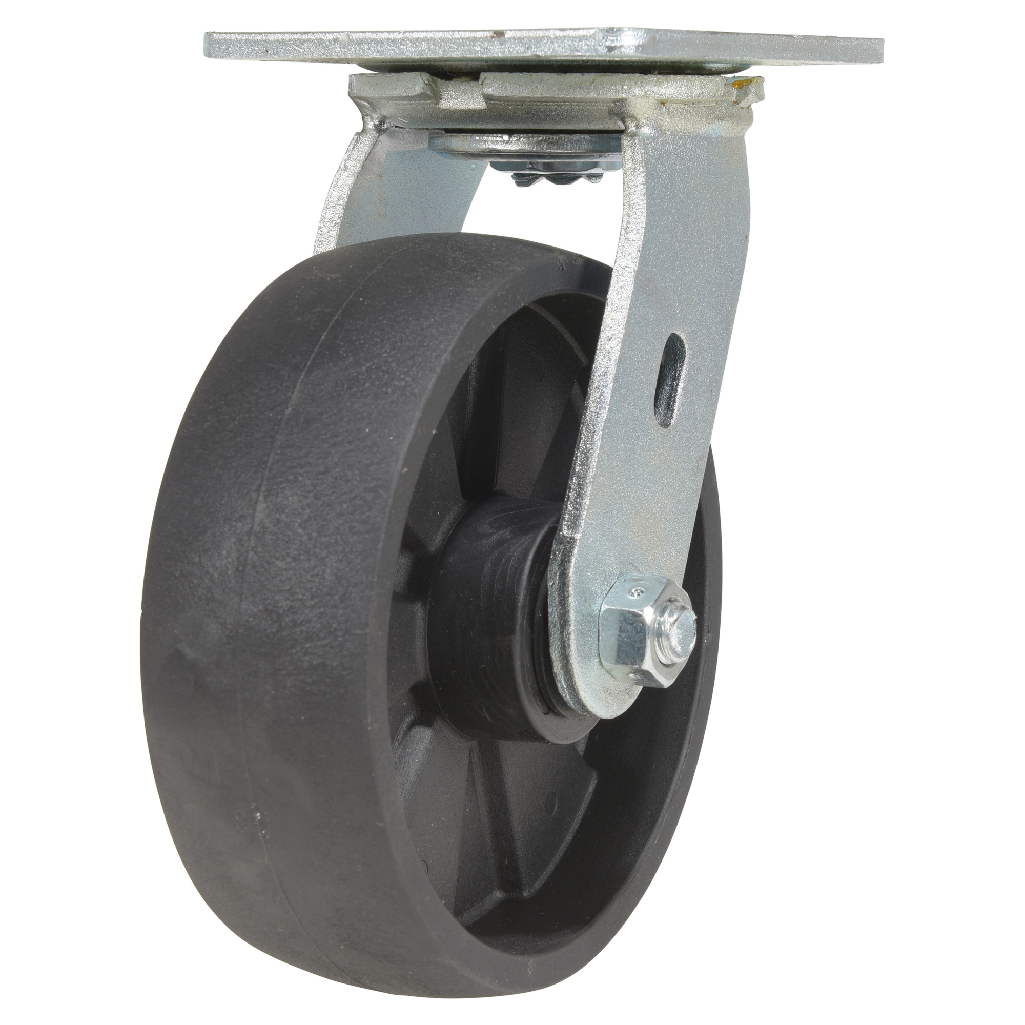 Vestil Nylon Swivel Caster - 6in. x 2in., Glass-Filled Nylon, Zinc Plated, Model# CST-VE-6X2GFN-S